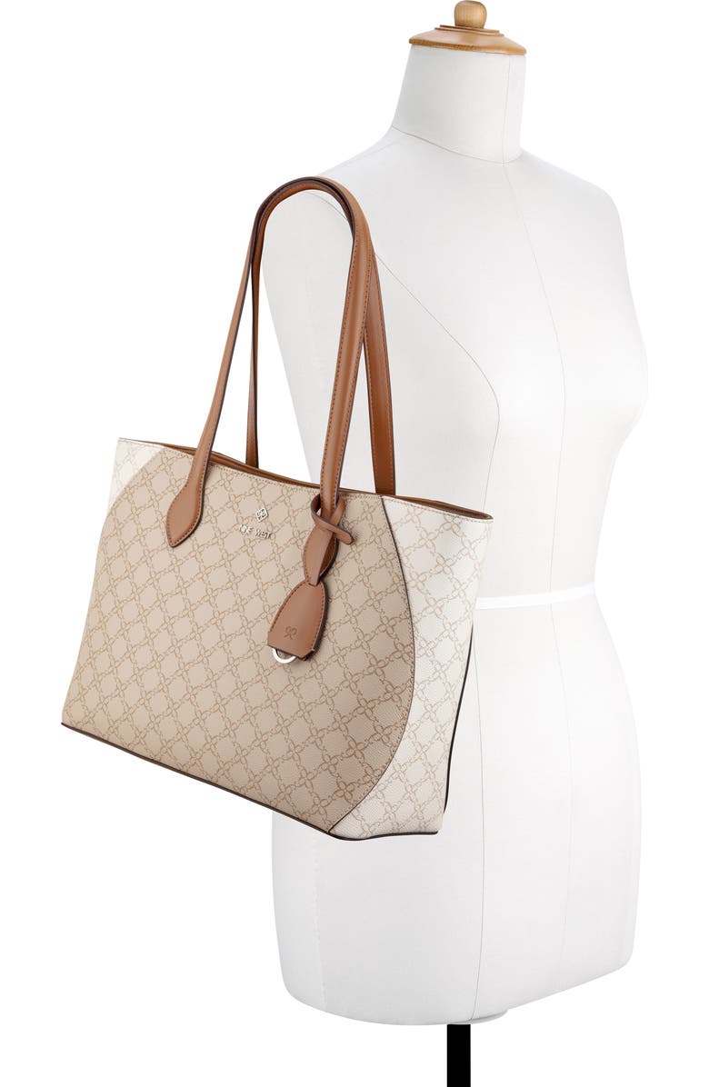 Nine West Cheryth Tote, Alternate, color, Khaki Logo Multi