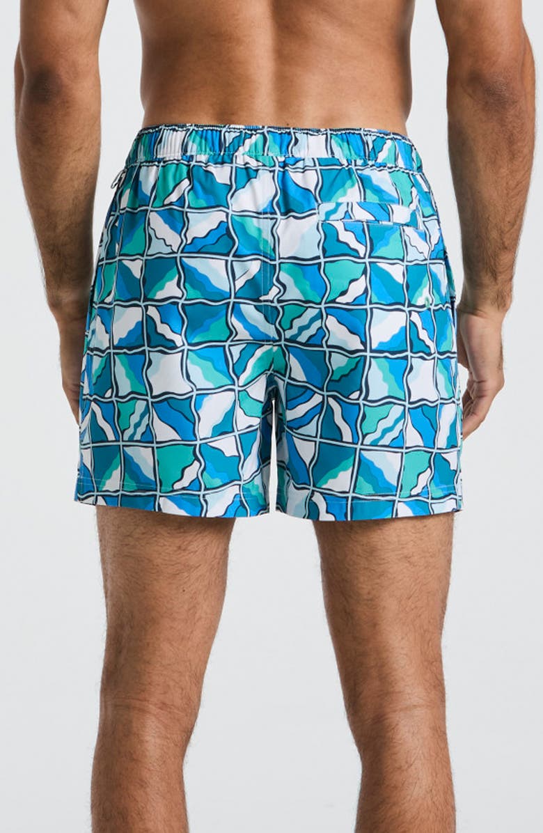 Original Penguin Wavy 5-Inch Swim Trunks, Alternate, color, Crystal Blue