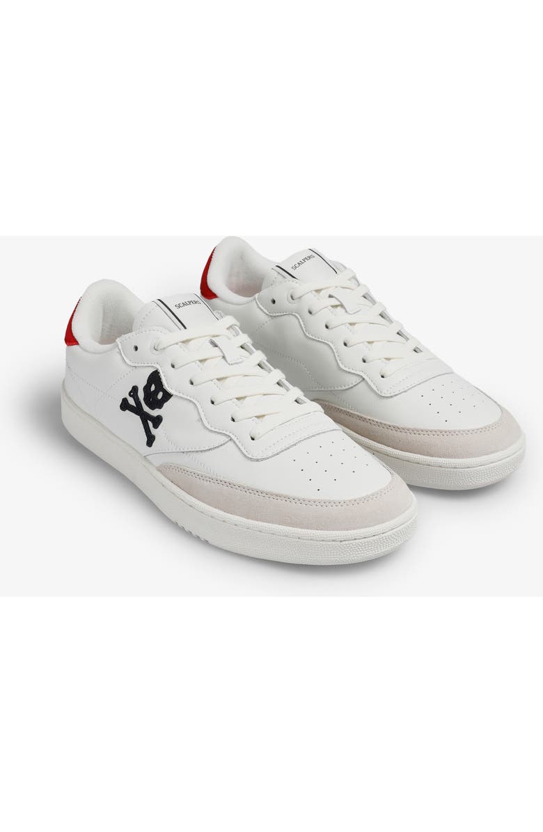 Scalpers Leather Side Skull Ford Sneakers, Alternate, color, Red