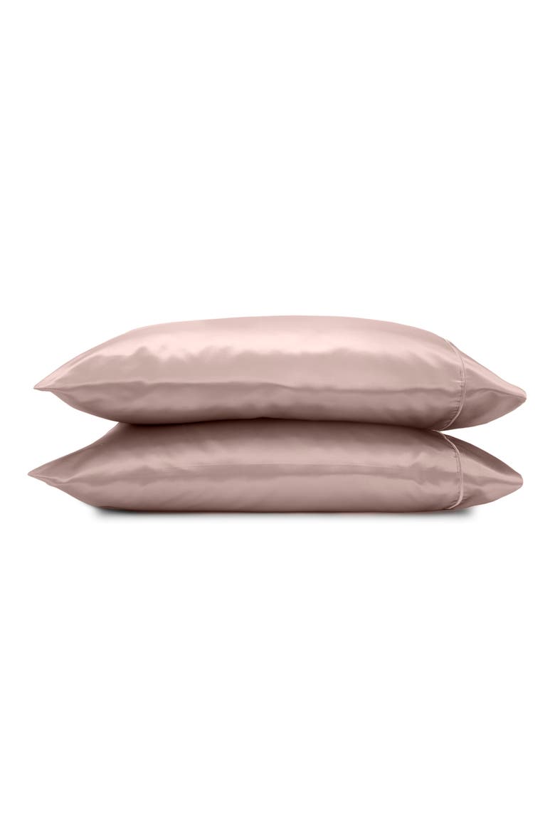 Set of 2 Elegance Satin Pillowcases, Main, color, ROSE GOLD
