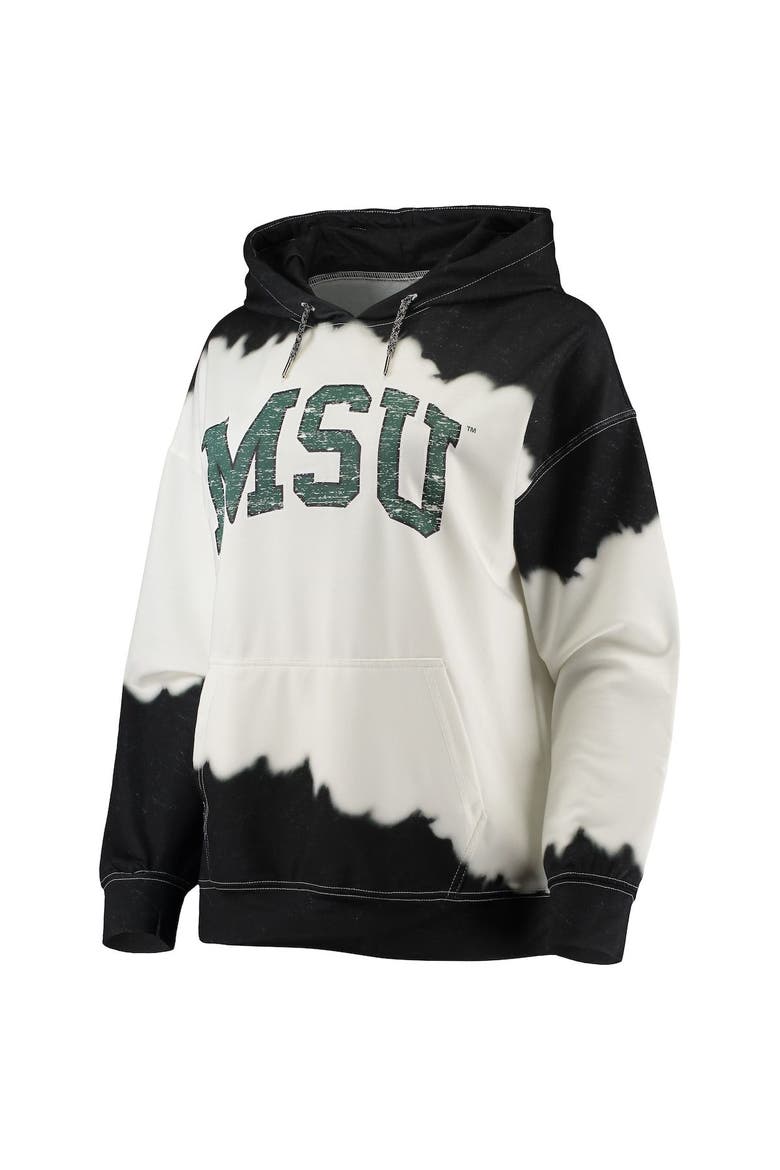 Women's Gameday Couture White/Black Michigan State Spartans For the Fun Double Dip-Dyed Pullover Hoodie, Alternate, color, White