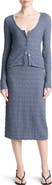 Vince Smocked Cotton Blend Midi Skirt