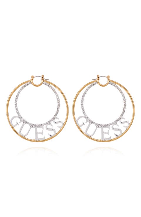 Logo Pavé Hoop Earrings