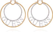 GUESS Logo Pavé Hoop Earrings