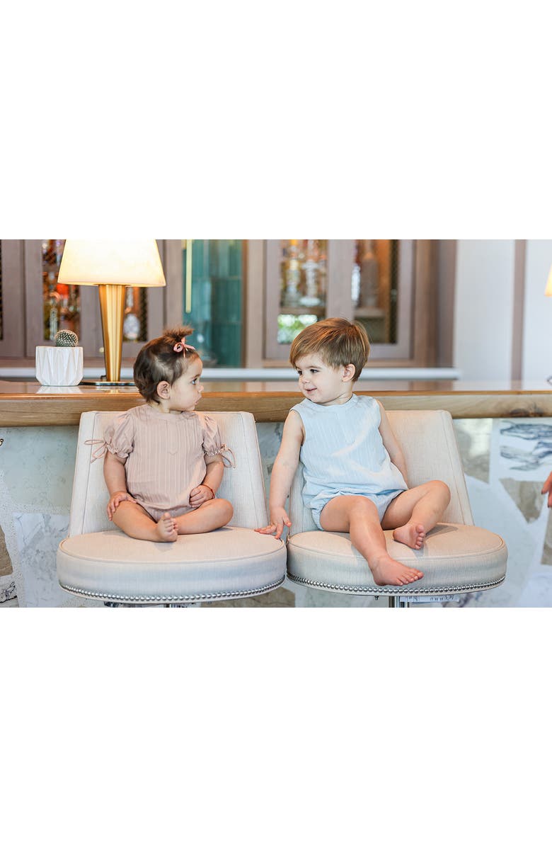 Manière Kids' Striped Cotton Blend Romper, Alternate, color, Blue