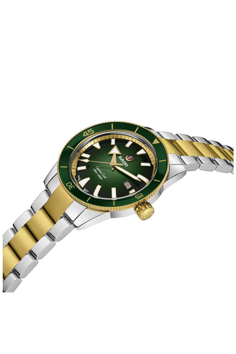 Captain Cook Automatic Bracelet Watch, 42mm, Alternate, color, GREEN
