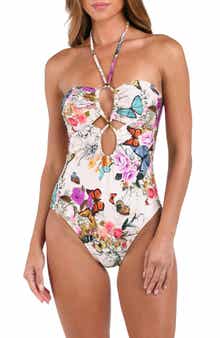 L'AGENCE Shivea Butterfly Keyhole One-Piece Swimsuit