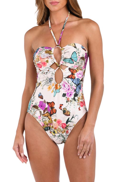 L AGENCE L'AGENCE SHIVEA BUTTERFLY KEYHOLE ONE-PIECE SWIMSUIT