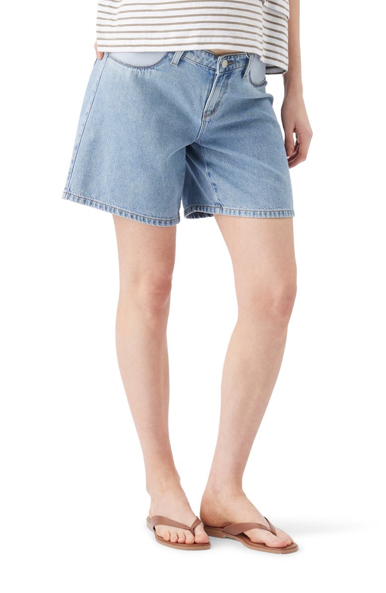 Ripe Maternity Dion Maternity Denim Shorts, Main, color, True Fade