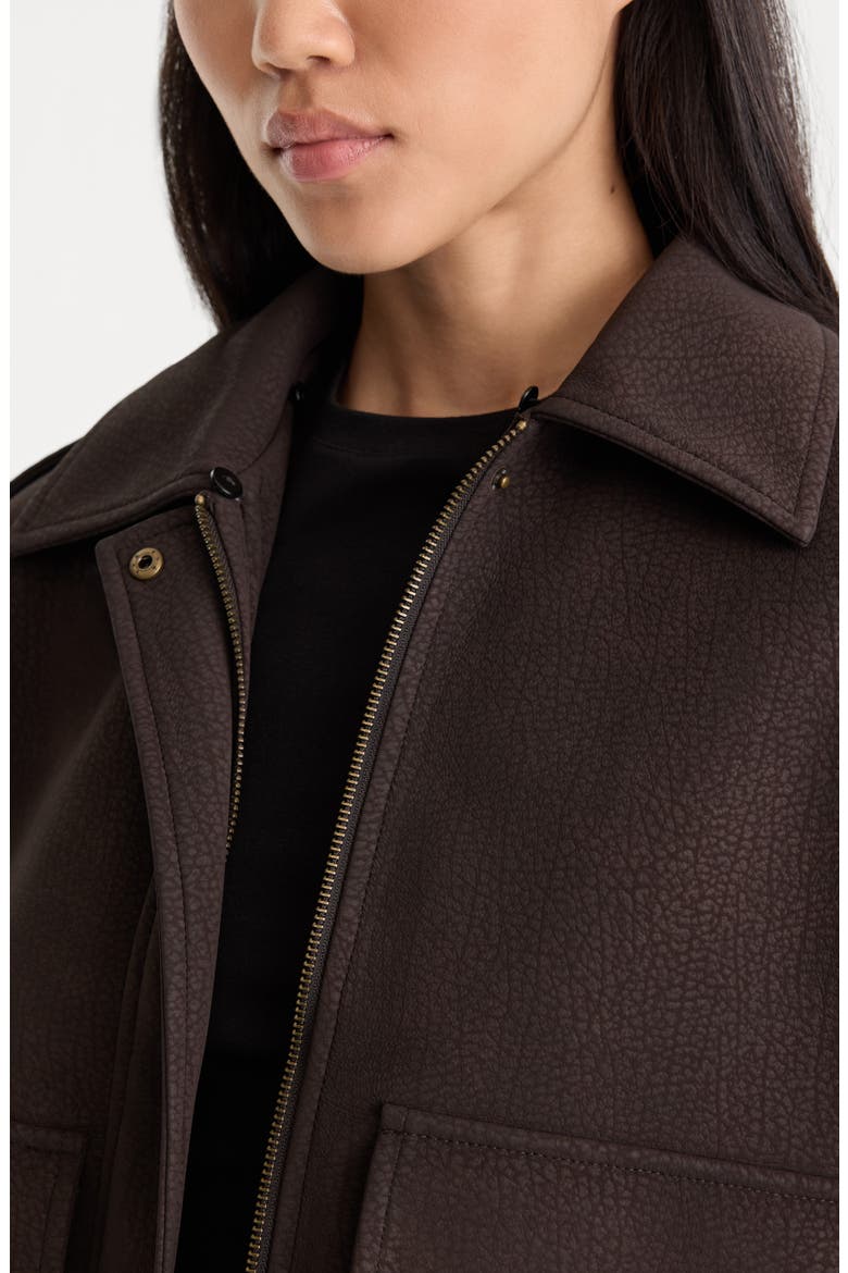 Better Than Leather Faux Leather Bomber Jacket, Alternate, color, ESPRESSO