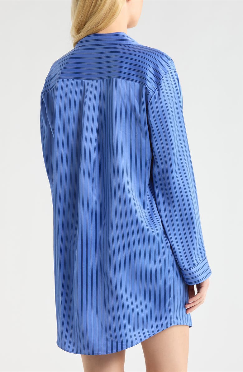 Lunya Stripe Piped Washable Silk Nightshirt, Alternate, color, Coastal Stripe