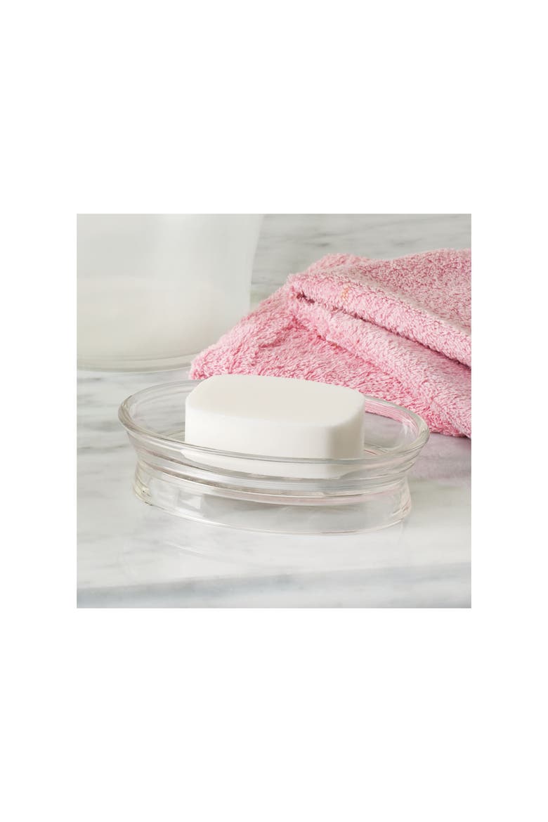 Soap Dish for Bathroom Sink - Elevated Oval Stand for Countertop - Clear, Alternate, color, Clear