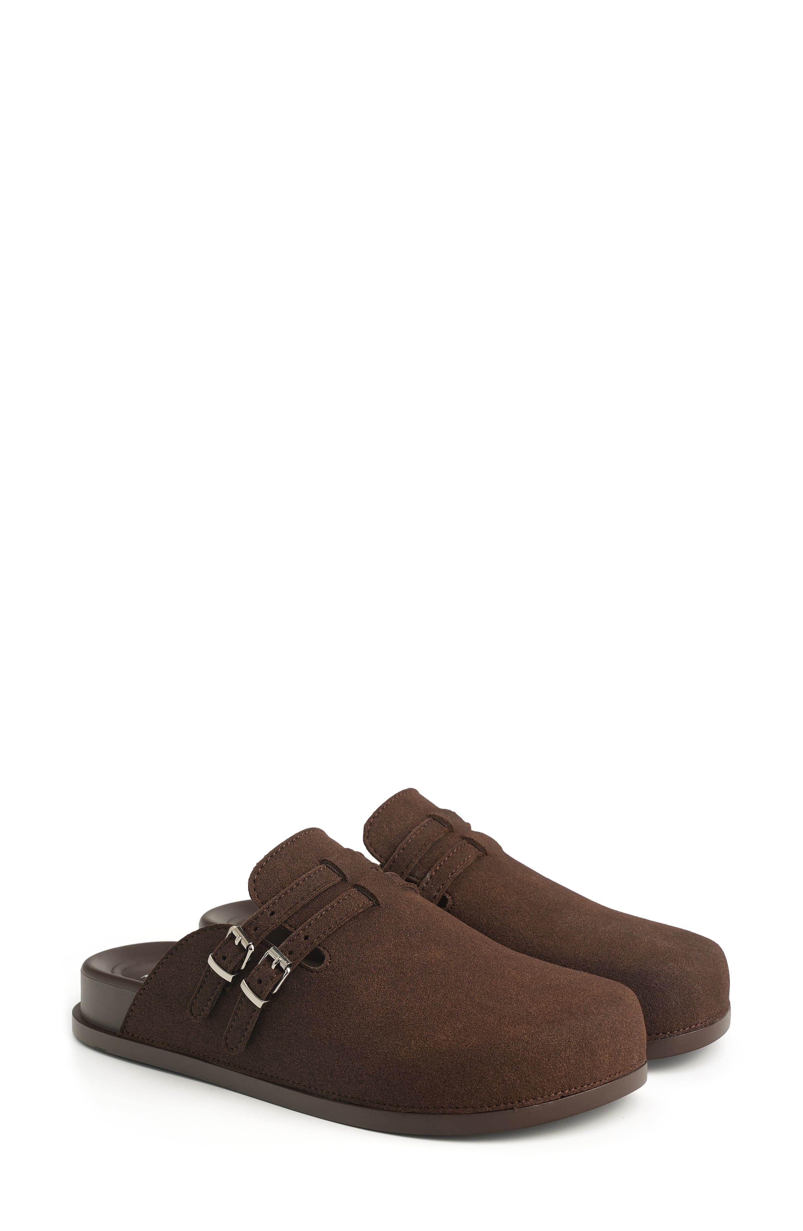 NEW YORK AND COMPANY Dulcy Double Buckl Clog, Alternate, color, Chocolate