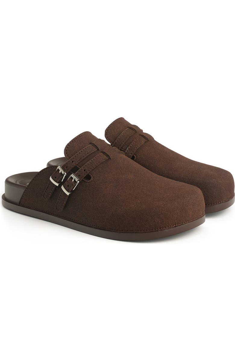 NEW YORK AND COMPANY Dulcy Double Buckl Clog, Alternate, color, Chocolate