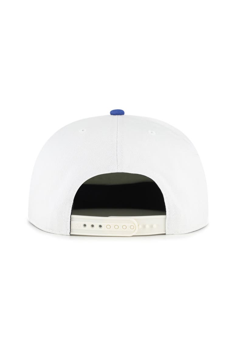 Men's '47 White/Royal Chicago Cubs Script Stack Relaxed Captain Snapback, Alternate, color, White
