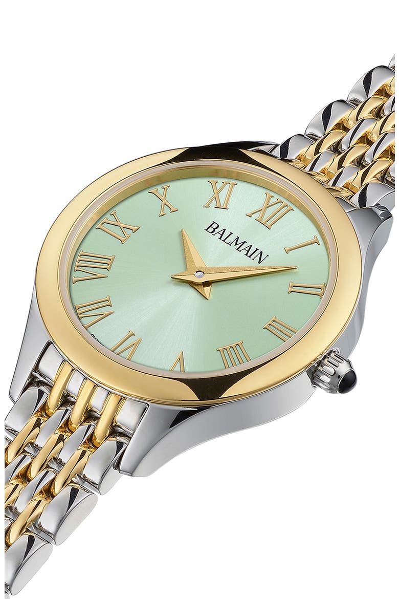 de Balmain Bracelet Watch, 25mm, Alternate, color, GREEN/ STAINLESS STEEL