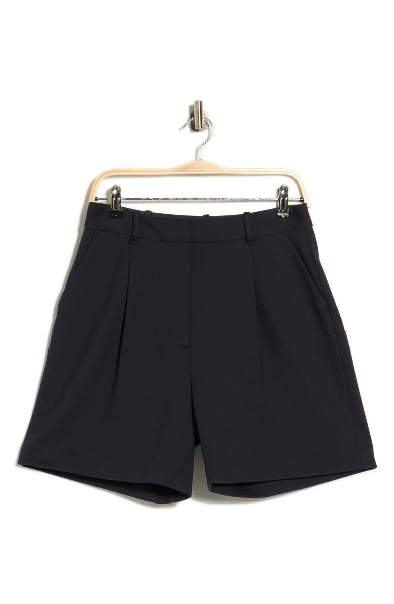 rag & bone Iris Pleated Front Ponte Shorts, Main, color, Navy