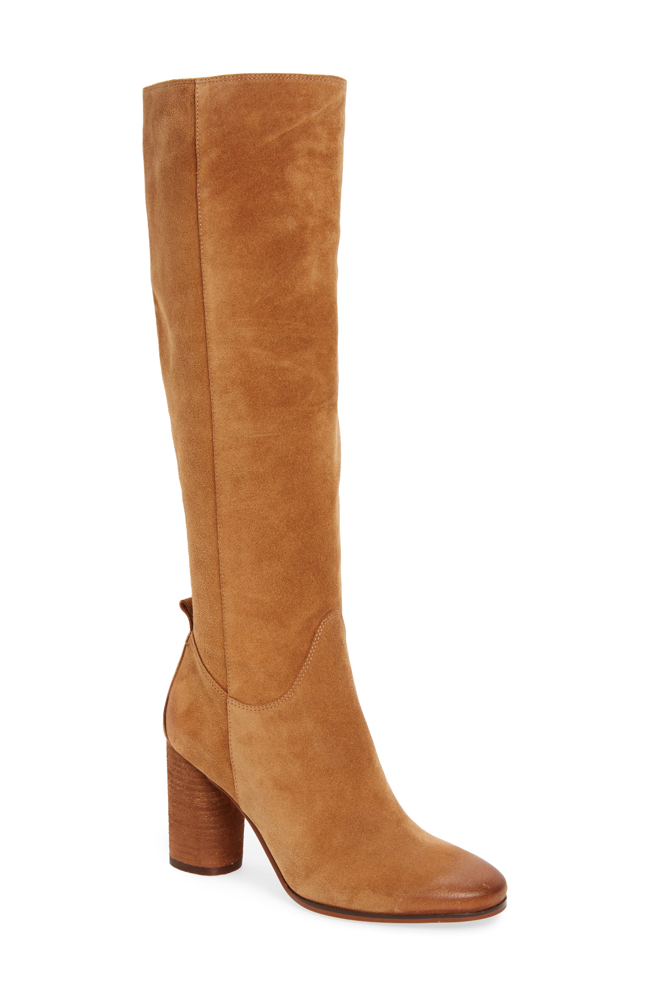 Camellia Tall Boot, Main, color, GOLDEN CARAMEL