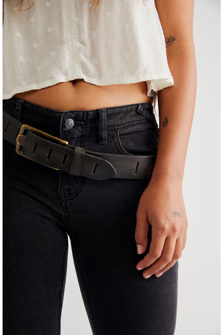 We the Free WTF Jona Leather Belt, Alternate, color, BLACK