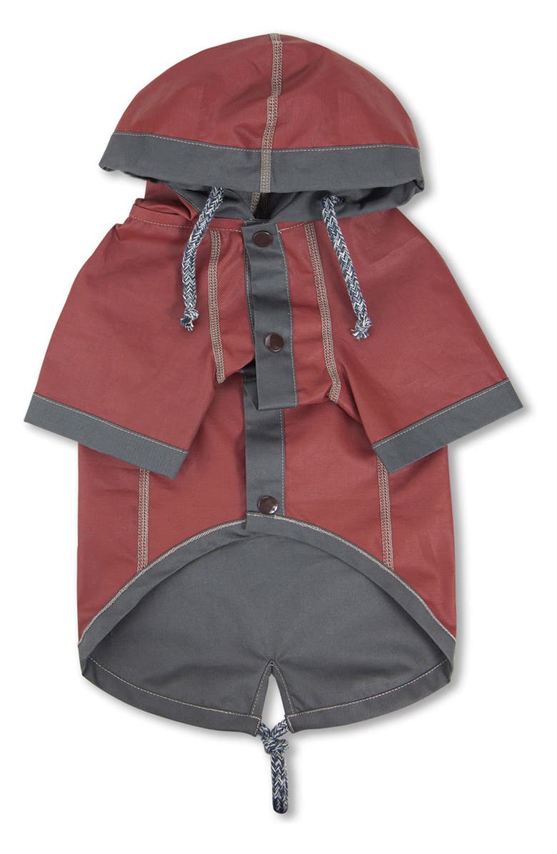 TOUCHDOG 'Cloudburst' Waterproof Reversible Dog Raincoat - Large, Alternate, color, Gray