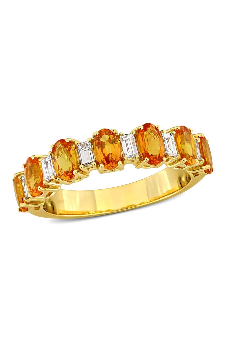 Julianna B. Sapphire & Diamond Anniversary Band 14k, Main, color, Yellow Sapphire/Yellow Gold