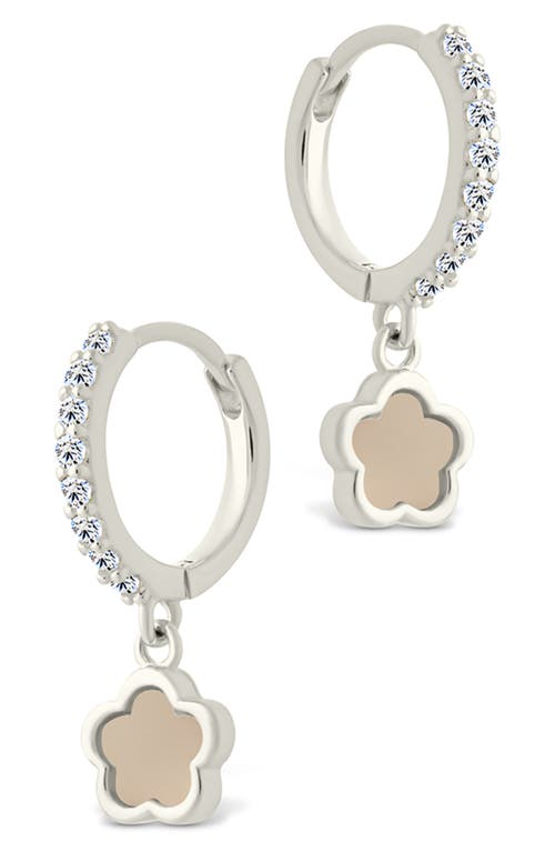 Sterling Forever Faelina Cubic Zirconia & Star Drop Hoop Earrings In Silver