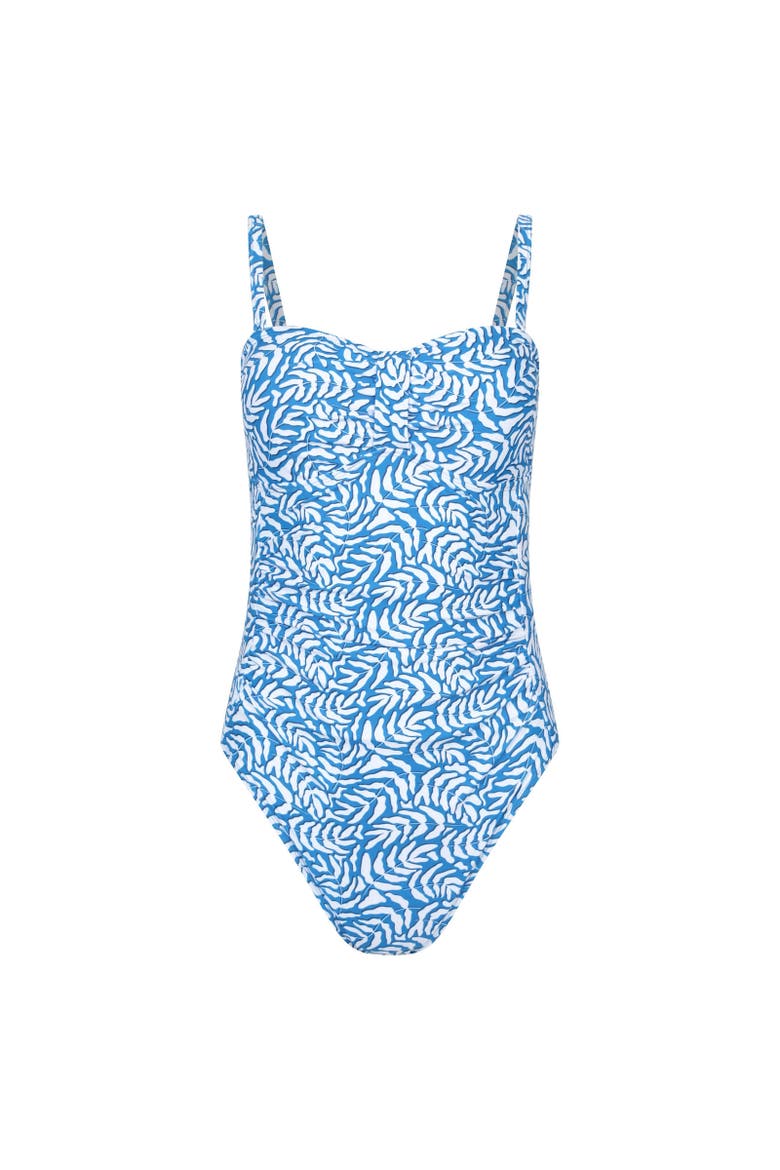 Resort Printed Tummy Control One Piece Bathing Suit, Main, color, Blue