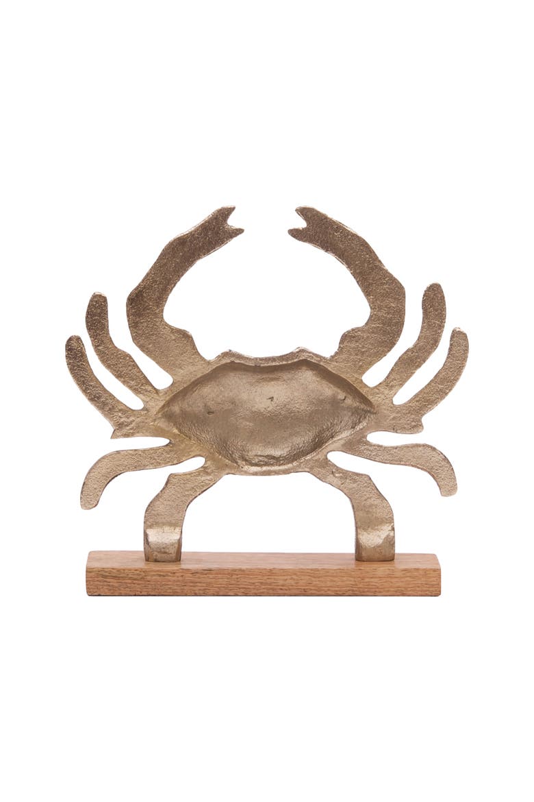 Gold Crab Crab Decorative Figurine 10", Alternate, color, Gold
