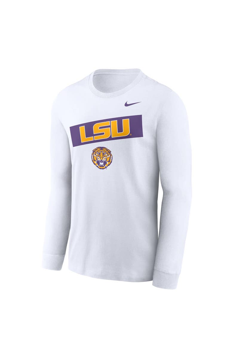 Nike Men's Nike White LSU Tigers Two-Hit Classic Location Long Sleeve T-Shirt, Alternate, color, White