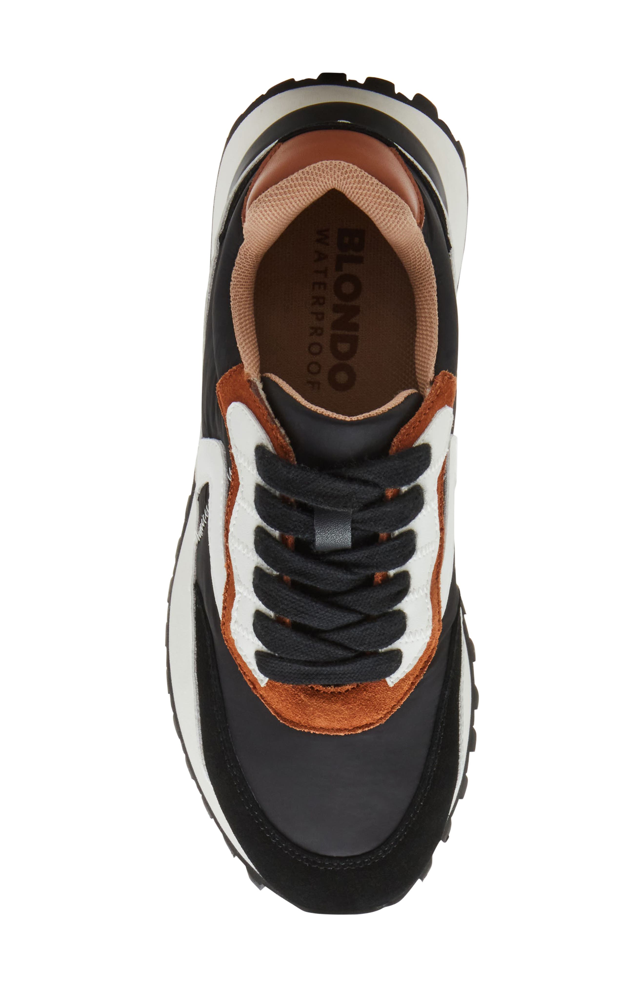 Blondo Lois Retro Waterproof Running Sneaker, Alternate, color, Black/ Tan