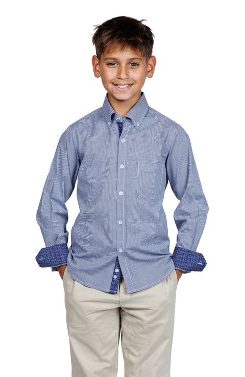 Kids' Signature Gingham Print Button-Up Shirt (Big Kid)