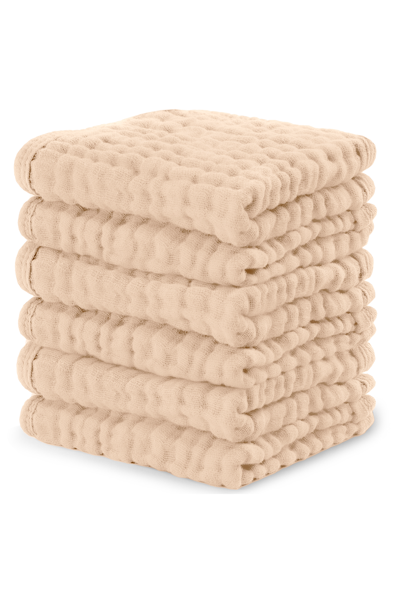 Muslin Washcloths - Pack of 6, Main, color, Cream