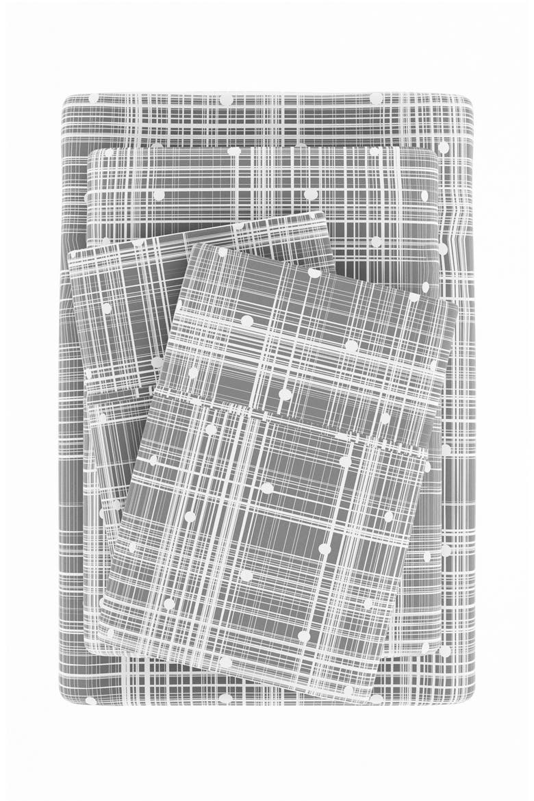 HOME SPUN Premium Ultra Soft Polka Dot Pattern 4-Piece Bed Sheet Set, Alternate, color, GRAY