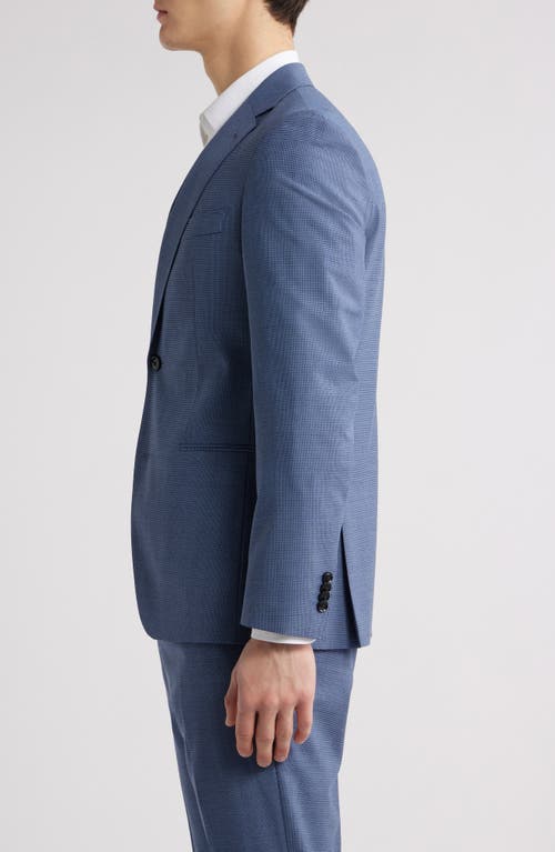 Shop Hugo Boss Boss Huge Slim Fit Houndstooth Microcheck Sport Coat In Medium Blue