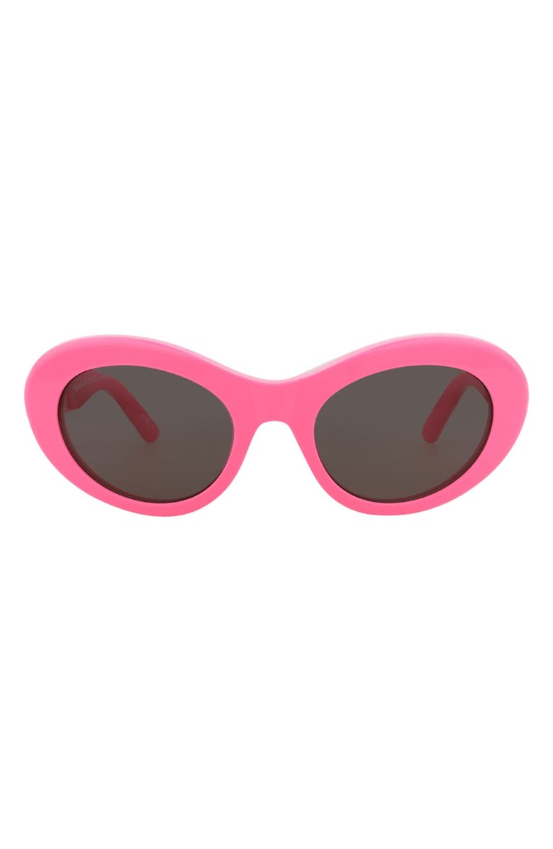 Balenciaga 55mm Oval Sunglasses, Main, color, Pink Pink Grey
