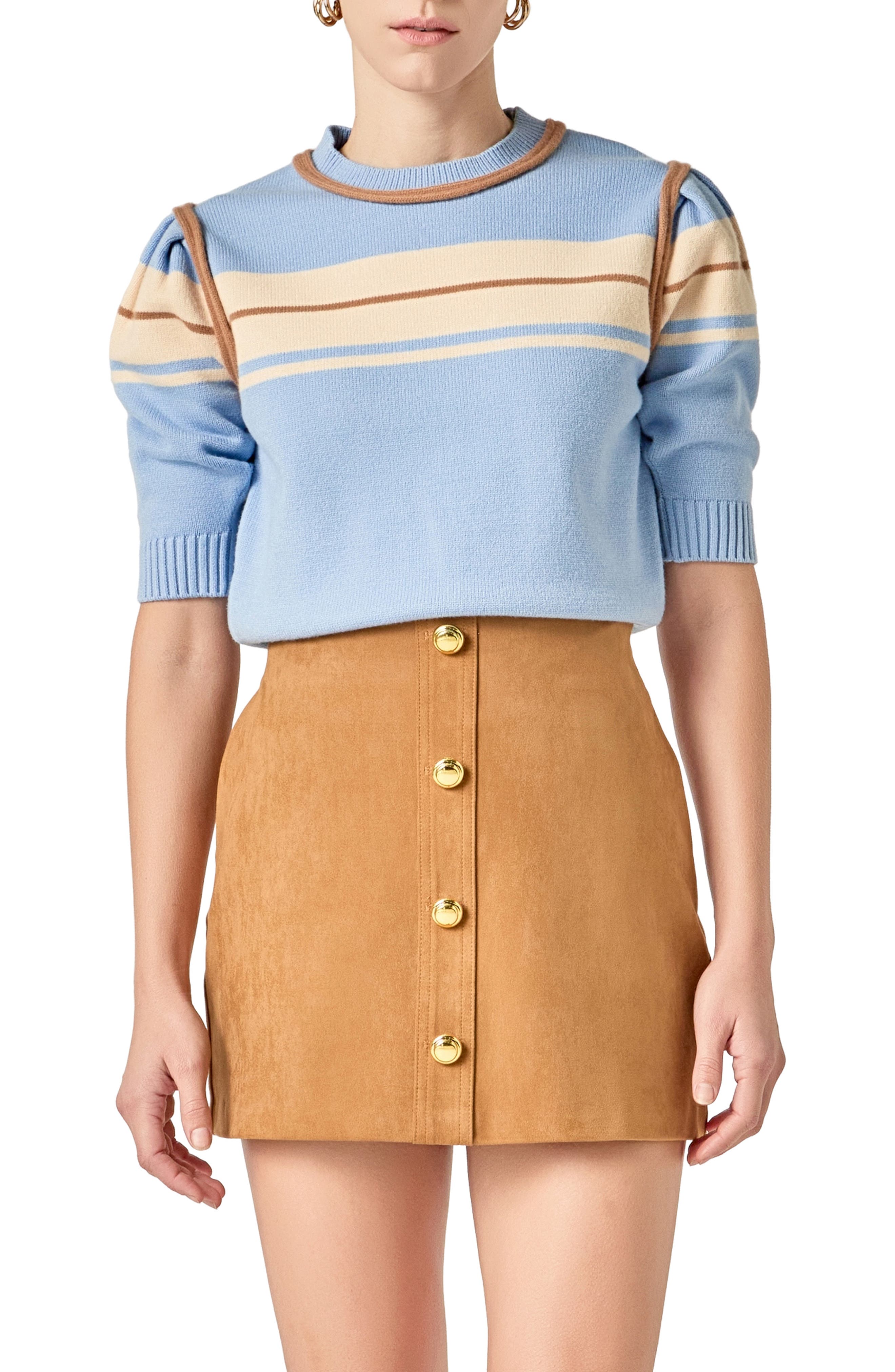 Stripe Puff Sleeve Sweater - image 3