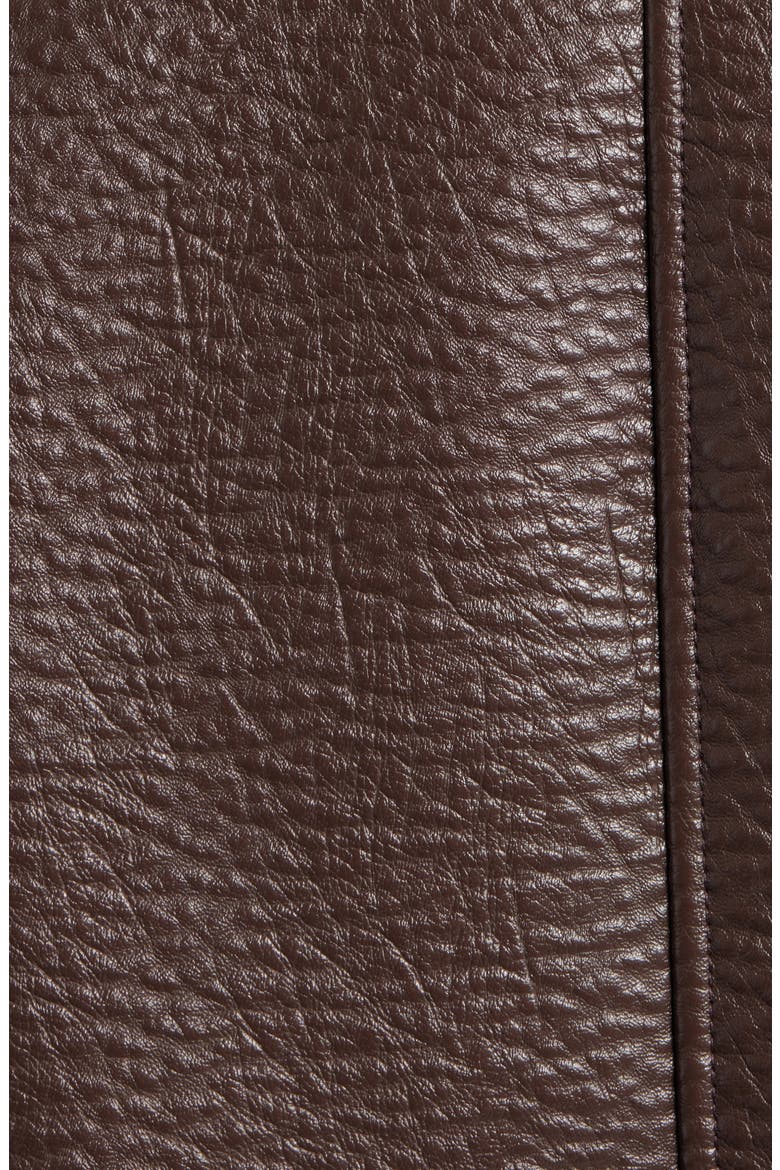 Luis Faux Leather Jacket with Faux Shearling Collar, Alternate, color, WALNUT