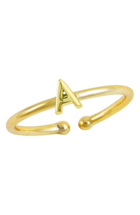 18K Yellow Gold Plated Initial Ring