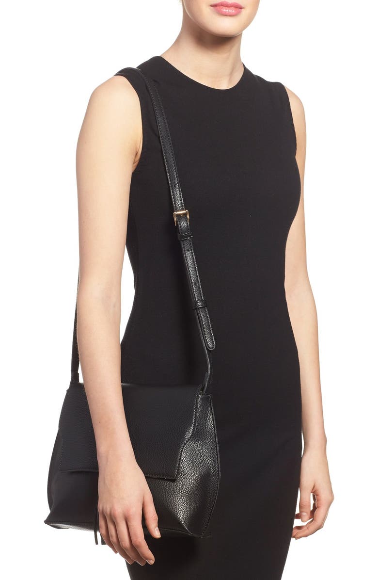 Sole Society Tassel Faux Leather Crossbody Bag, Alternate, color,