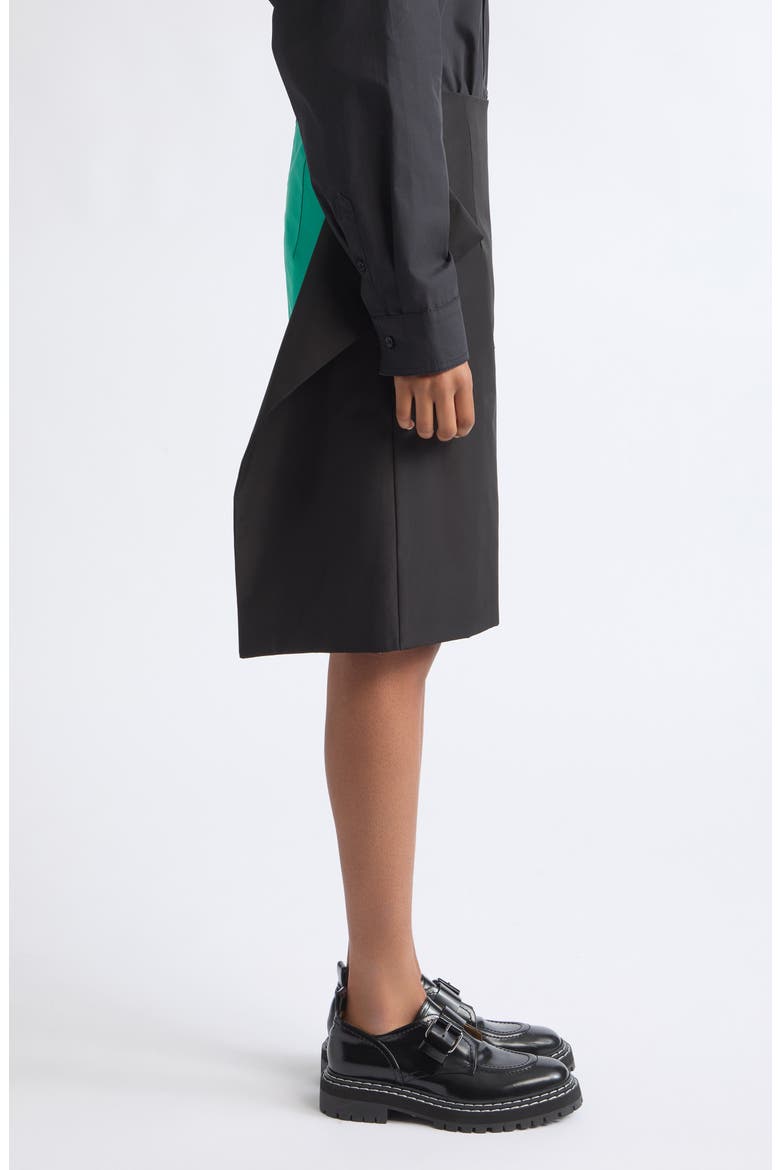 Contrast Back Midi Skirt, Alternate, color, BLACK/ MINT