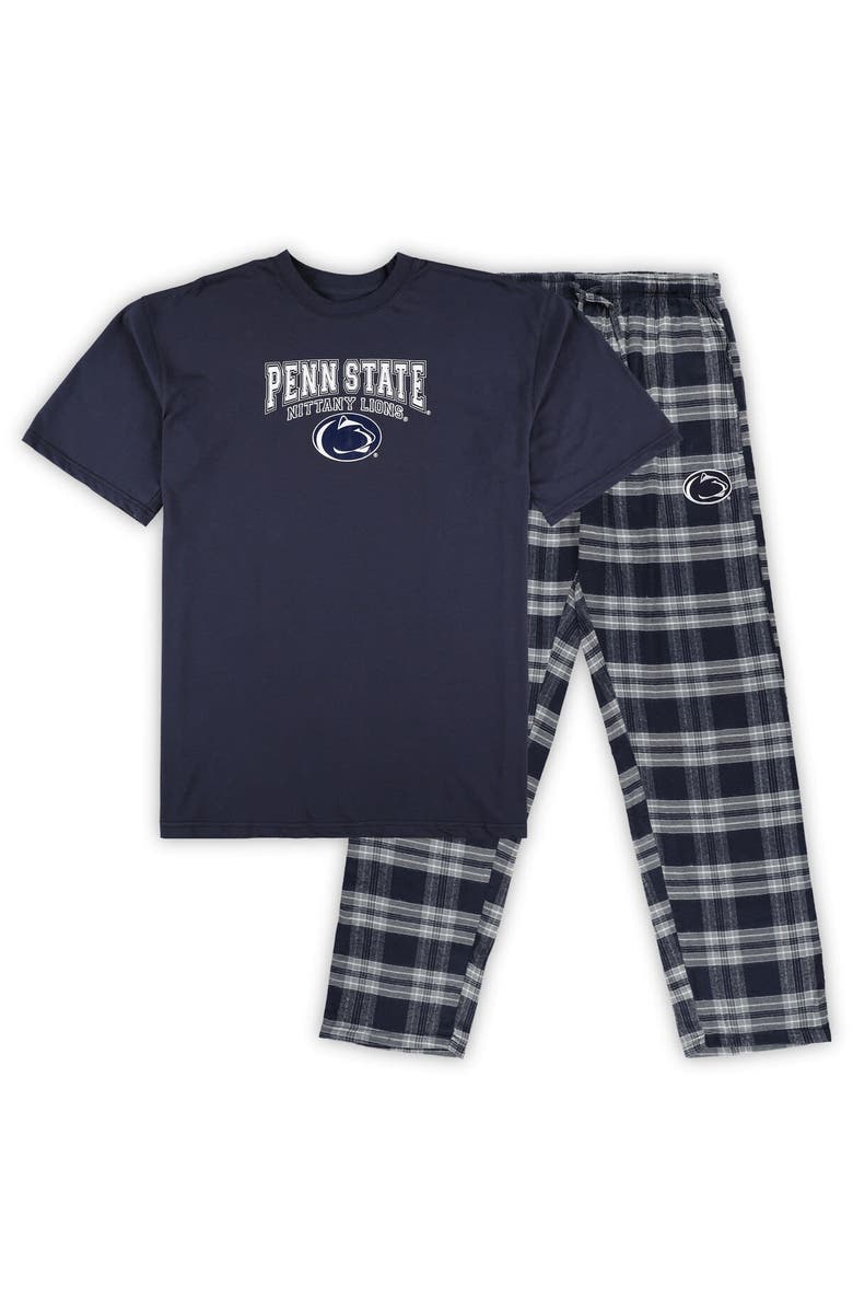 PROFILE Men's Profile Navy Penn State Nittany Lions Big & Tall 2-Pack T-Shirt & Flannel Pants Set, Main, color, Navy