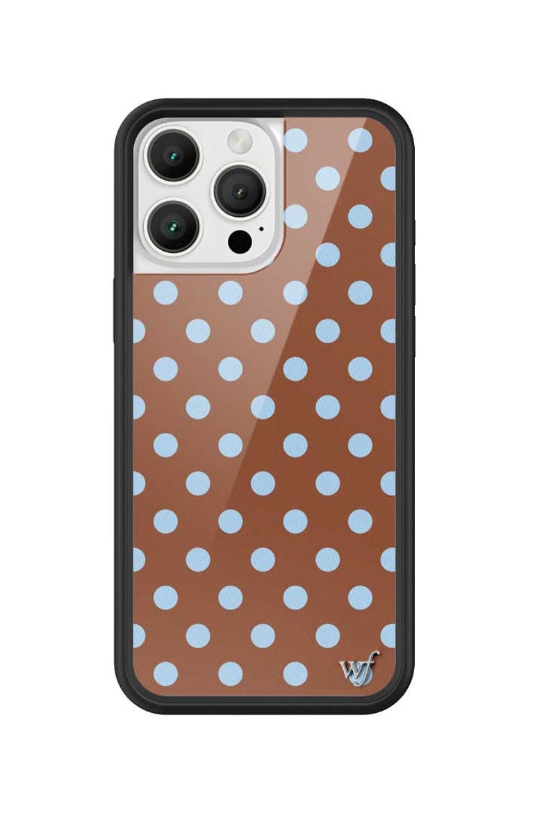 Polka Dot | Brown and Blue iPhone Case, Alternate, color, Brown