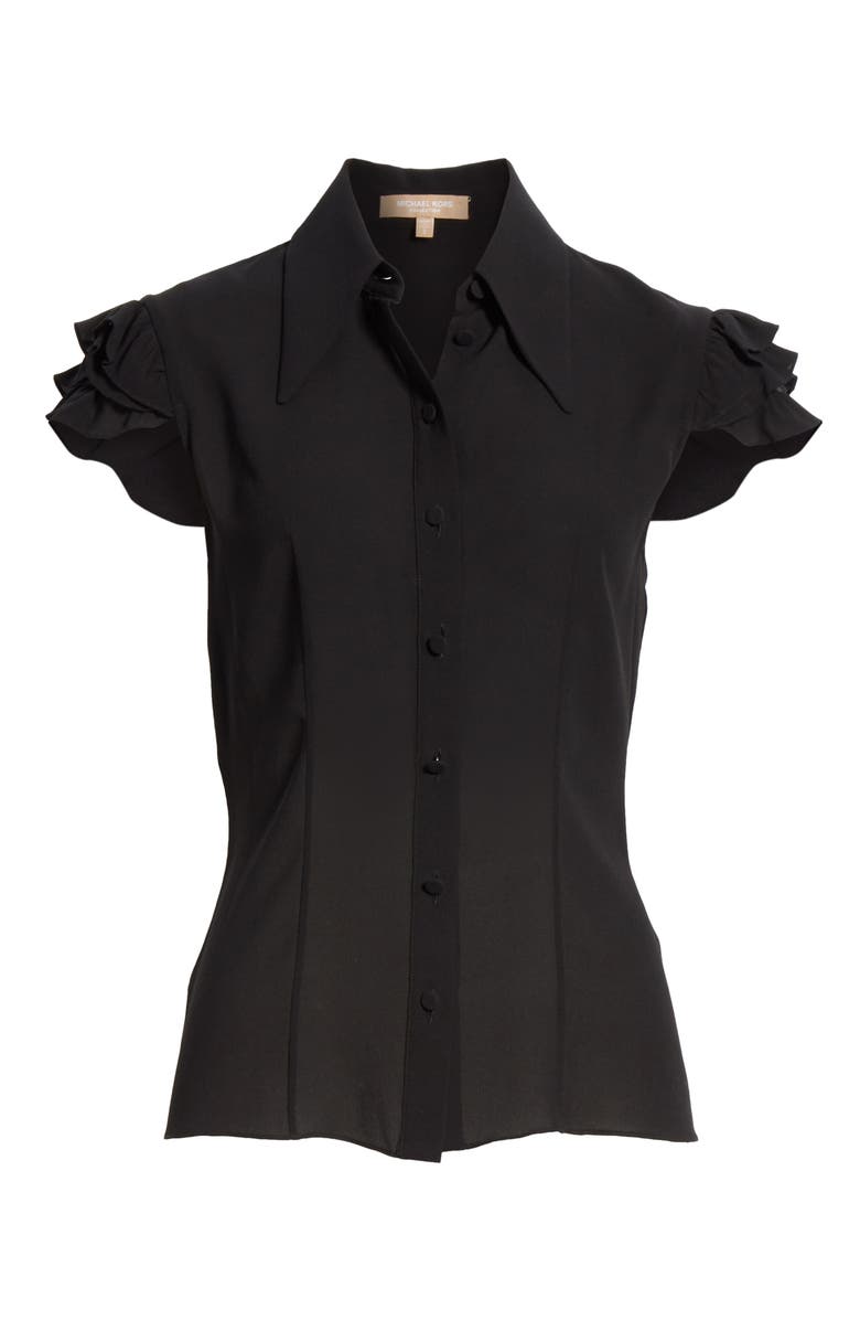 Michael Kors Collection Ruffle Sleeve Blouse, Alternate, color, 