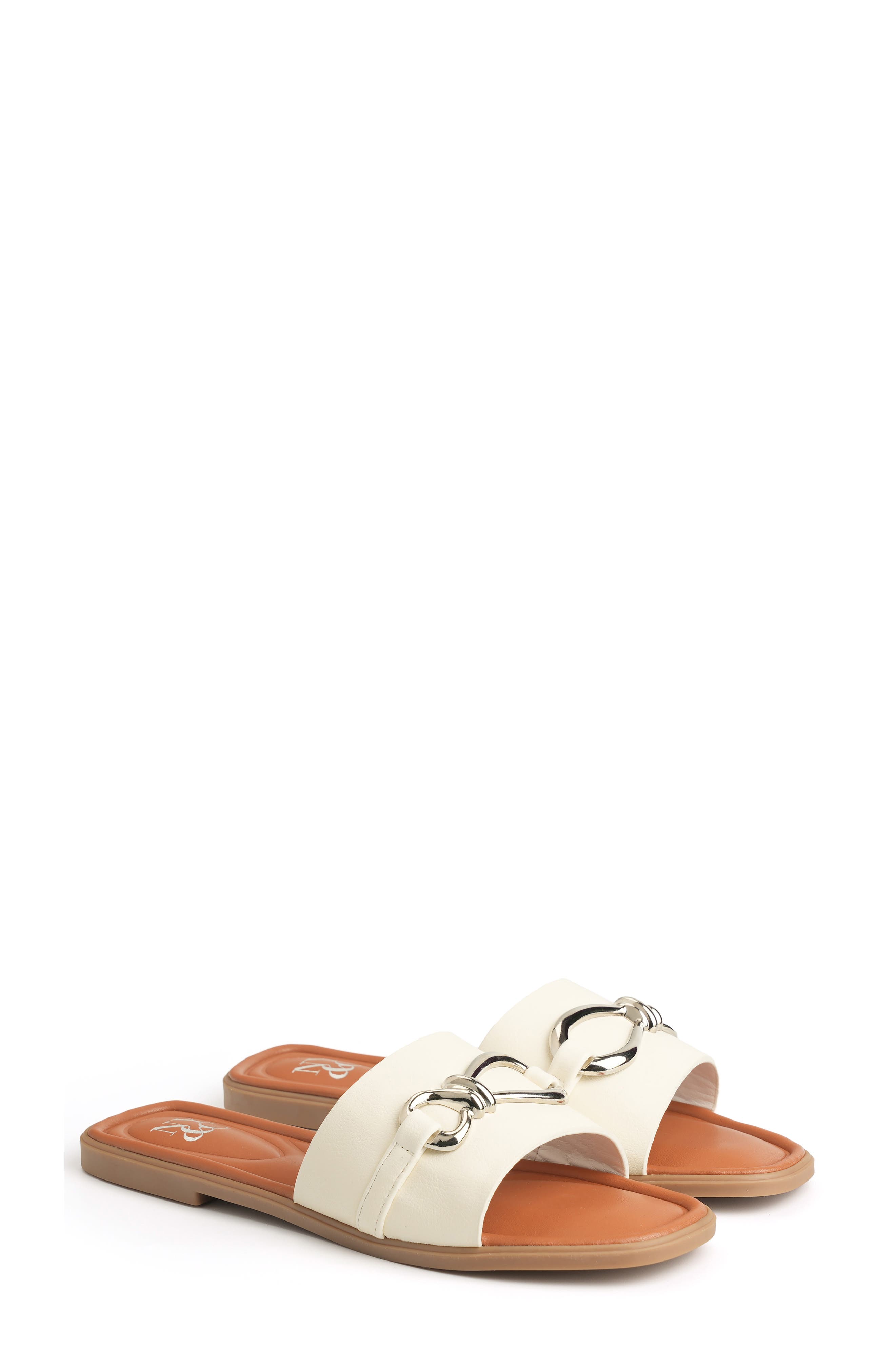 NEW YORK AND COMPANY Rayla Bit Slide Sandal, Alternate, color, White