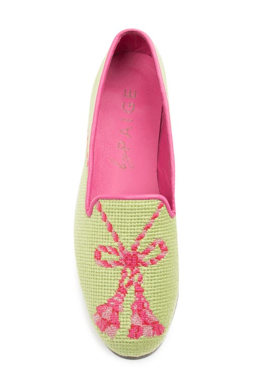 Bypaige By Paige Needlepoint Tassel Flat In Lime