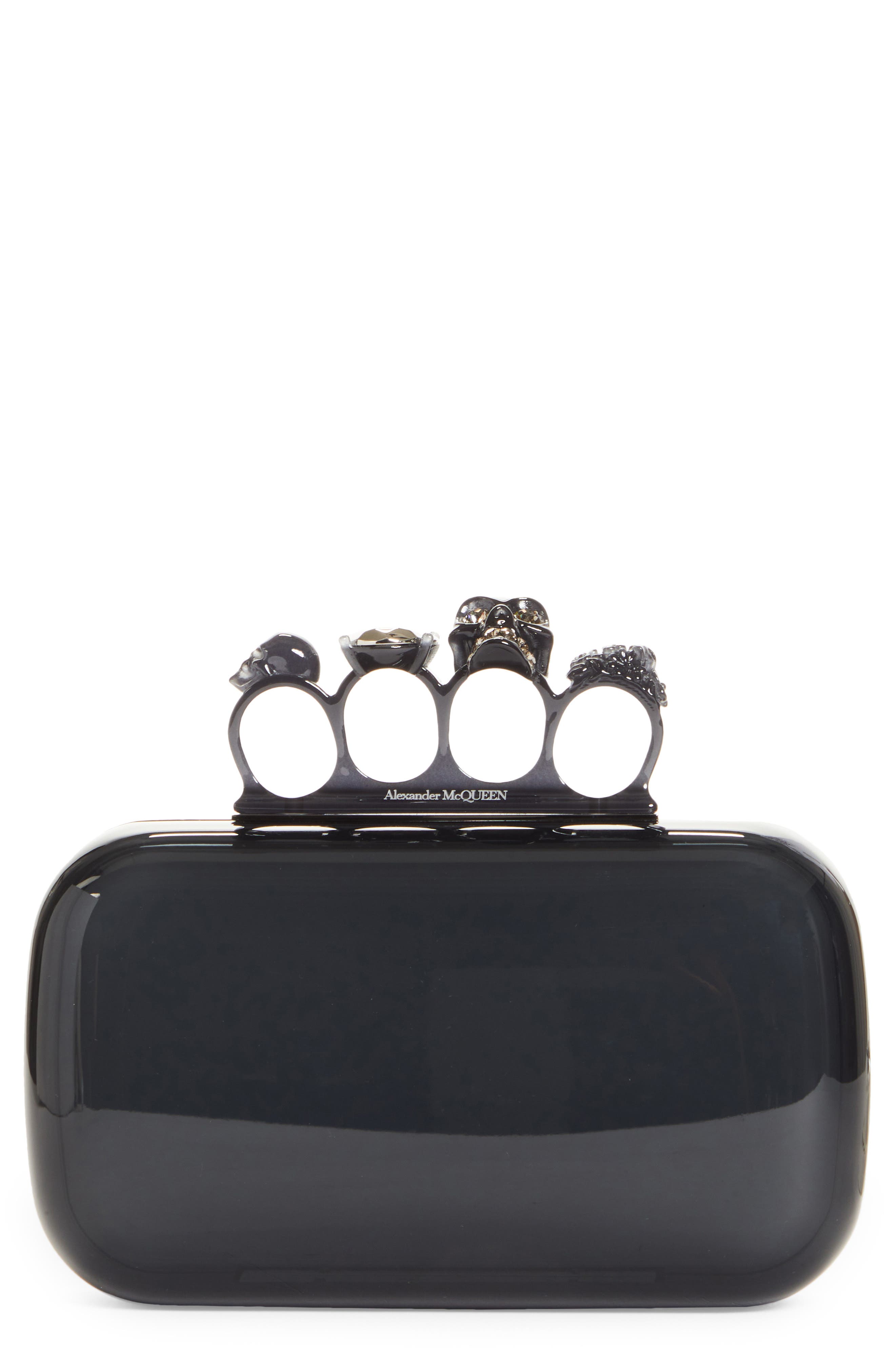 McQueen Alexander McQueen Four-Ring Clear Box Clutch, Main, color, 