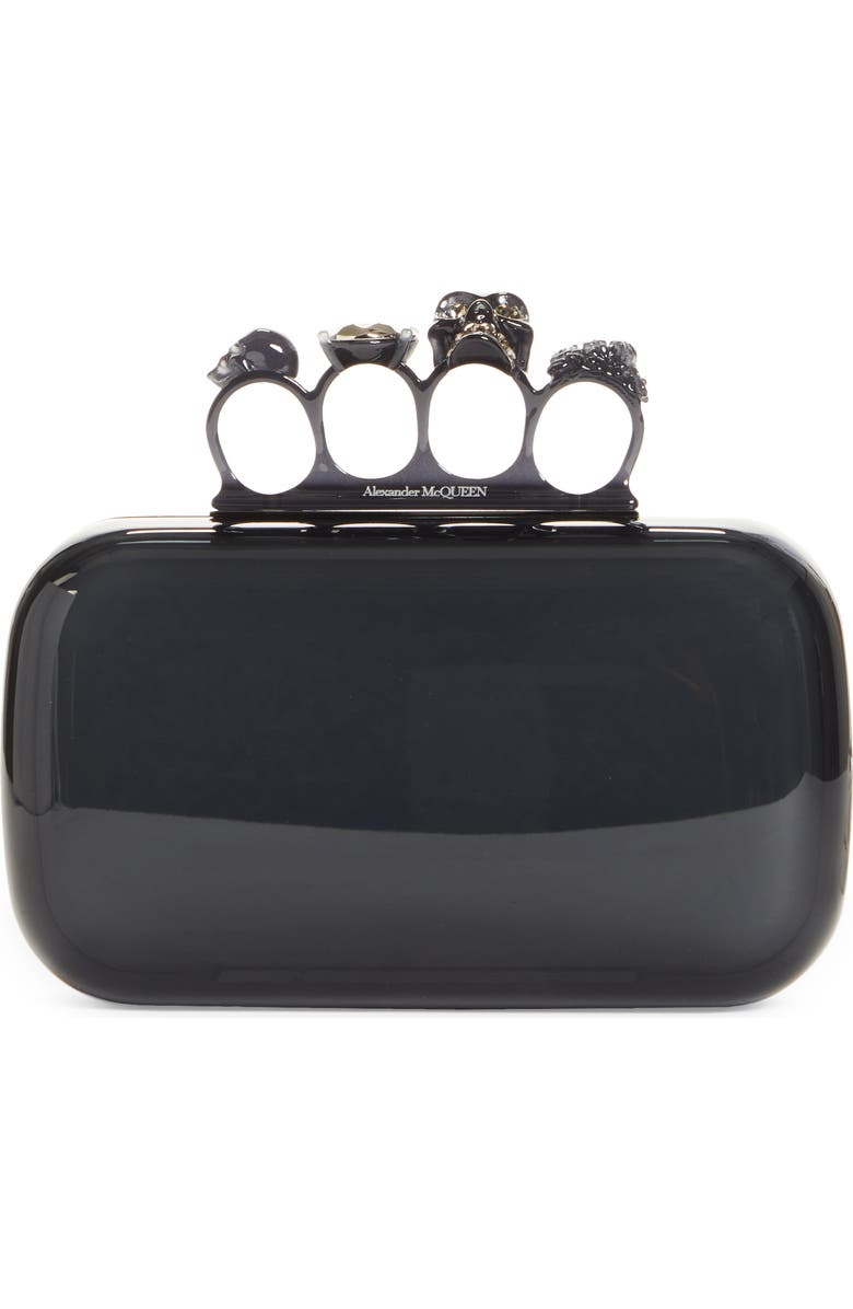 McQueen Alexander McQueen Four-Ring Clear Box Clutch, Main, color,