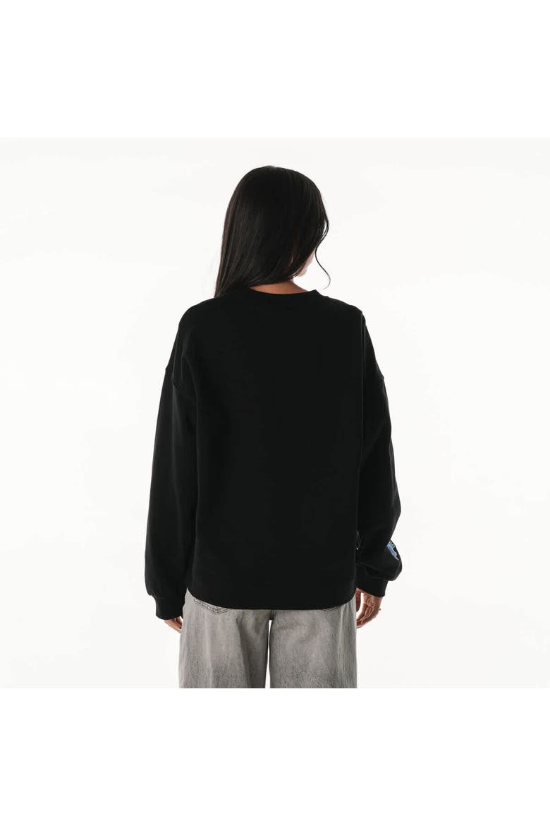 Women's The Wild Collective  Black Detroit Lions Rock Crystal Oversized Crewneck Sweatshirt, Alternate, color, Black