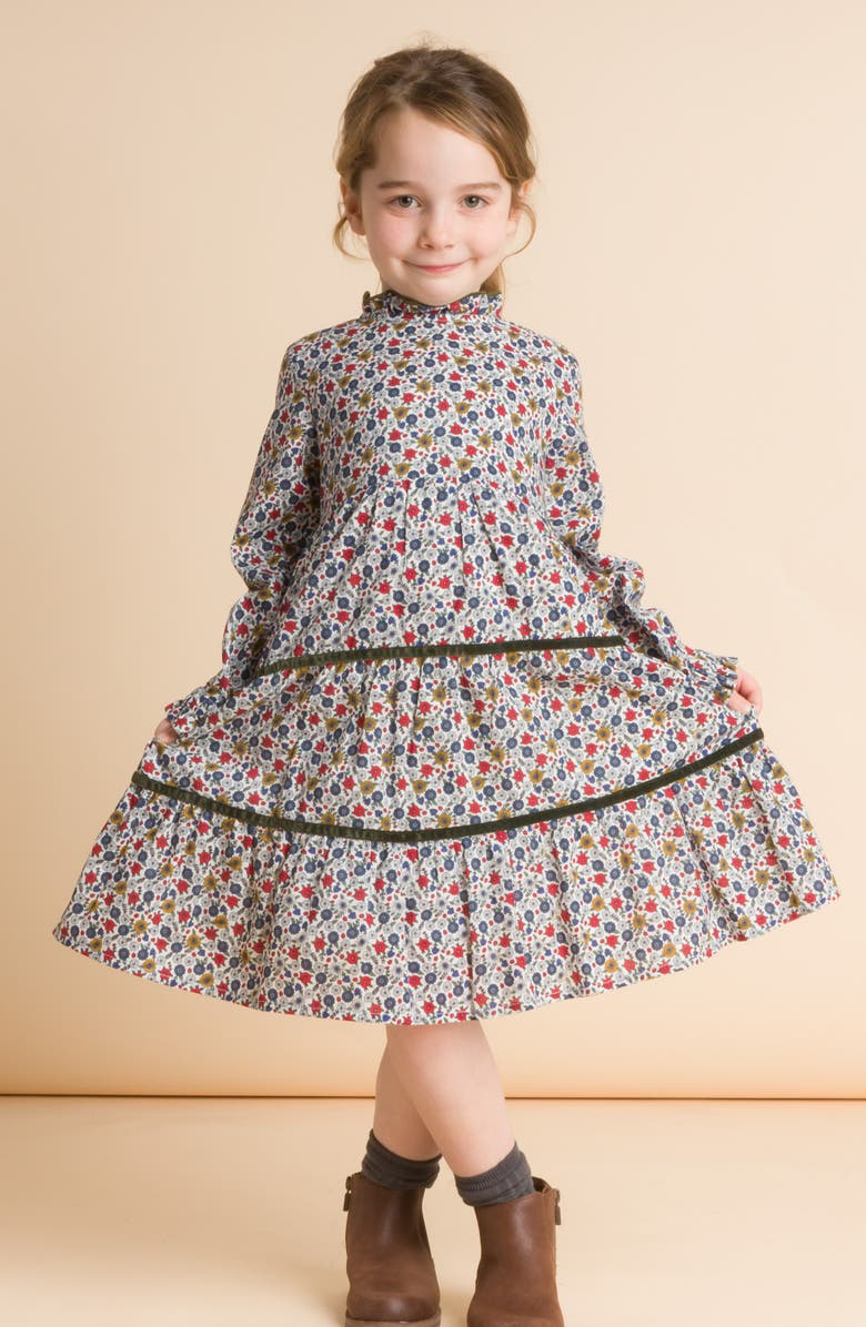 Beet World Kids' Lily Floral Tiered Dress, Alternate, color,