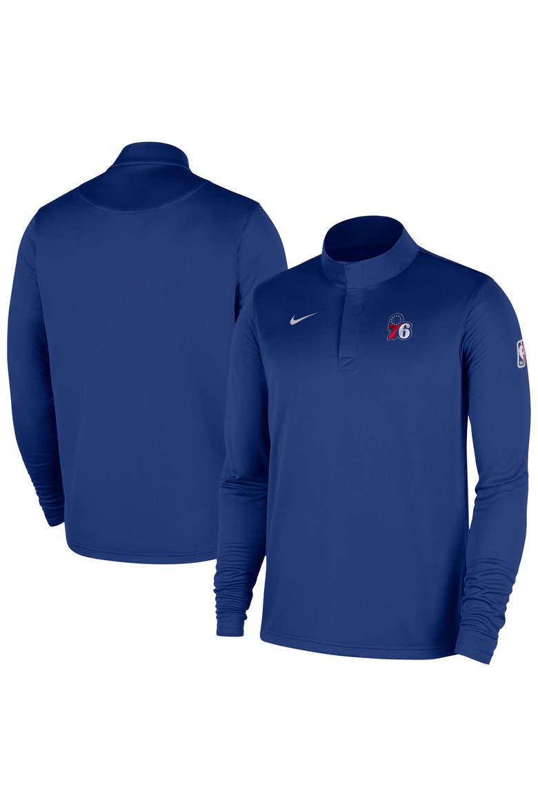Men's Nike Royal Philadelphia 76ers 2025/26 Authentic Coaches Quarter-Zip Dri-Fit Top, Main, color, Royal